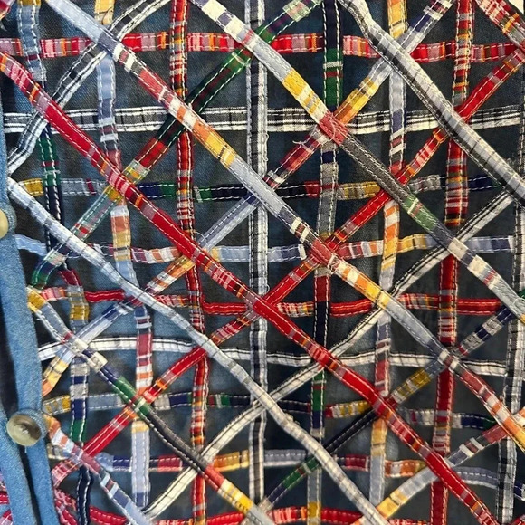 VICTORIA JONES Open Lattice Vest vintage 22w - Picture 3 of 4